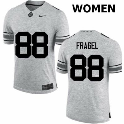 NCAA Ohio State Buckeyes Women's #88 Reid Fragel Gray Nike Football College Jersey YLE3345RH